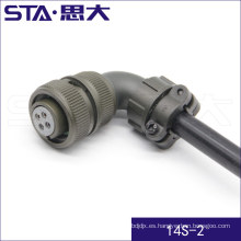 Conector de soldadura roscado de 4 pines, conector serie MIL-C-5015 MS3106A14S-2S, MS3102A14S-2P, MS3100A14S-2P, MS3101A14S-2P, MS3108A14S-2S